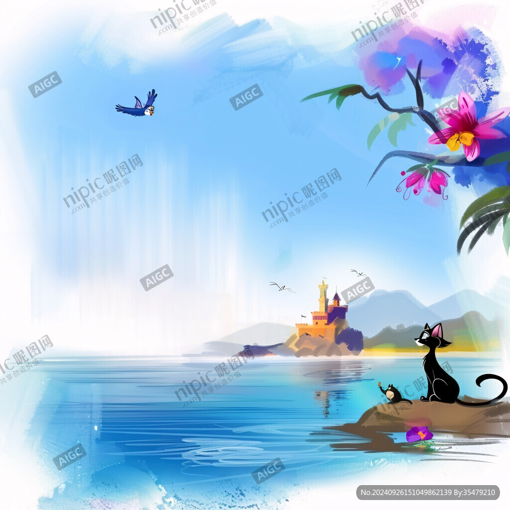 海边猫咪 静观远方