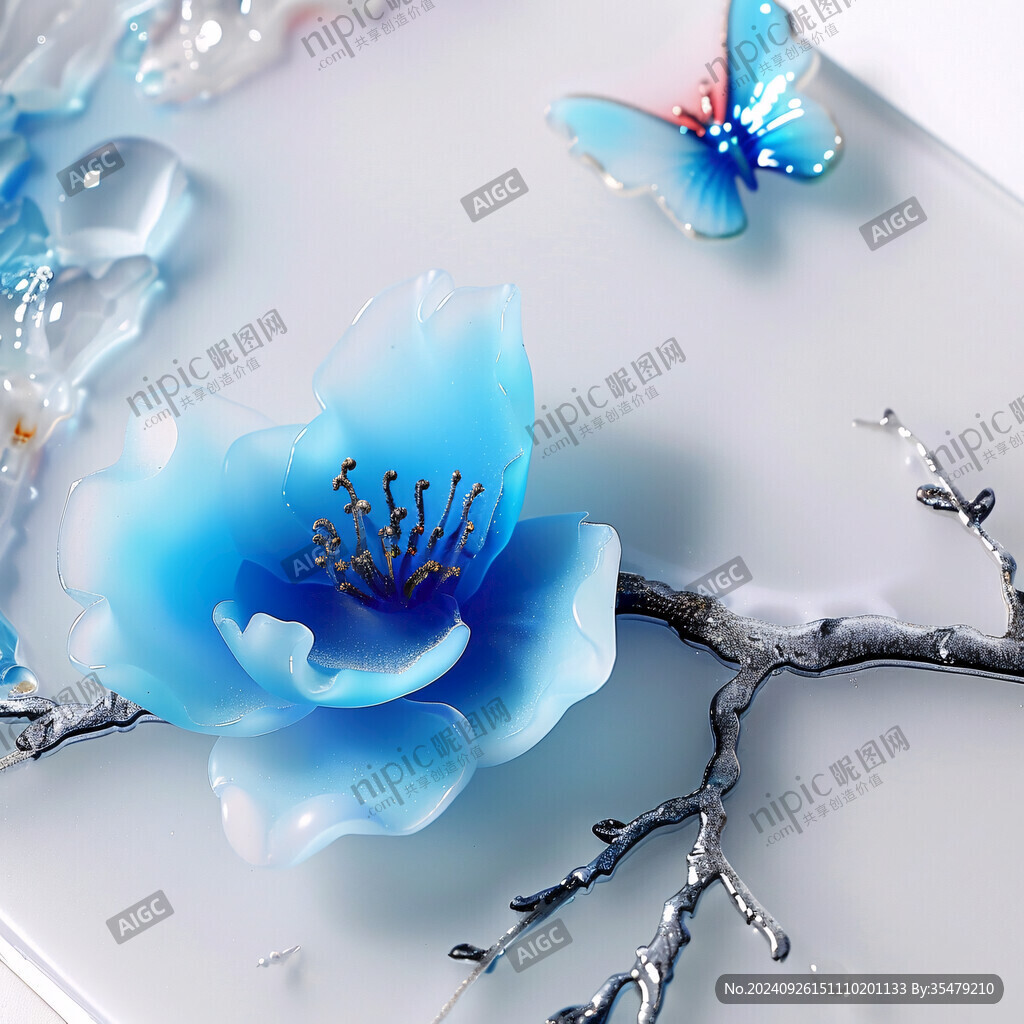蓝花蝶舞 浪漫春日