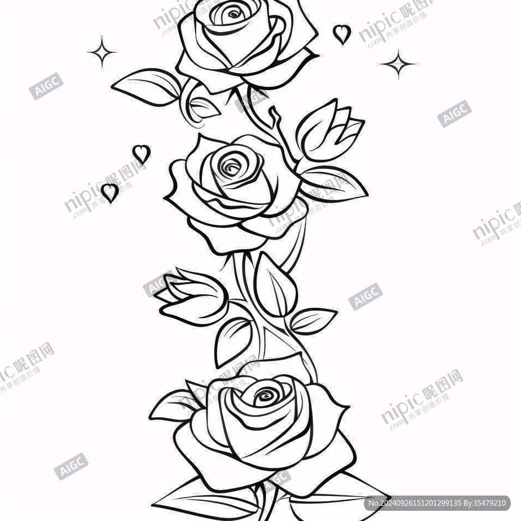 玫瑰花简笔画
