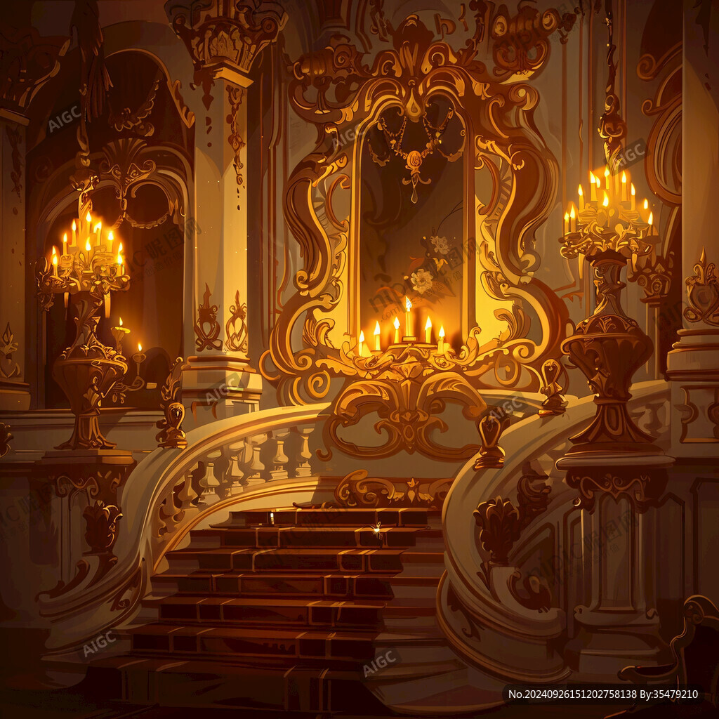 金碧辉煌的宫廷阶梯