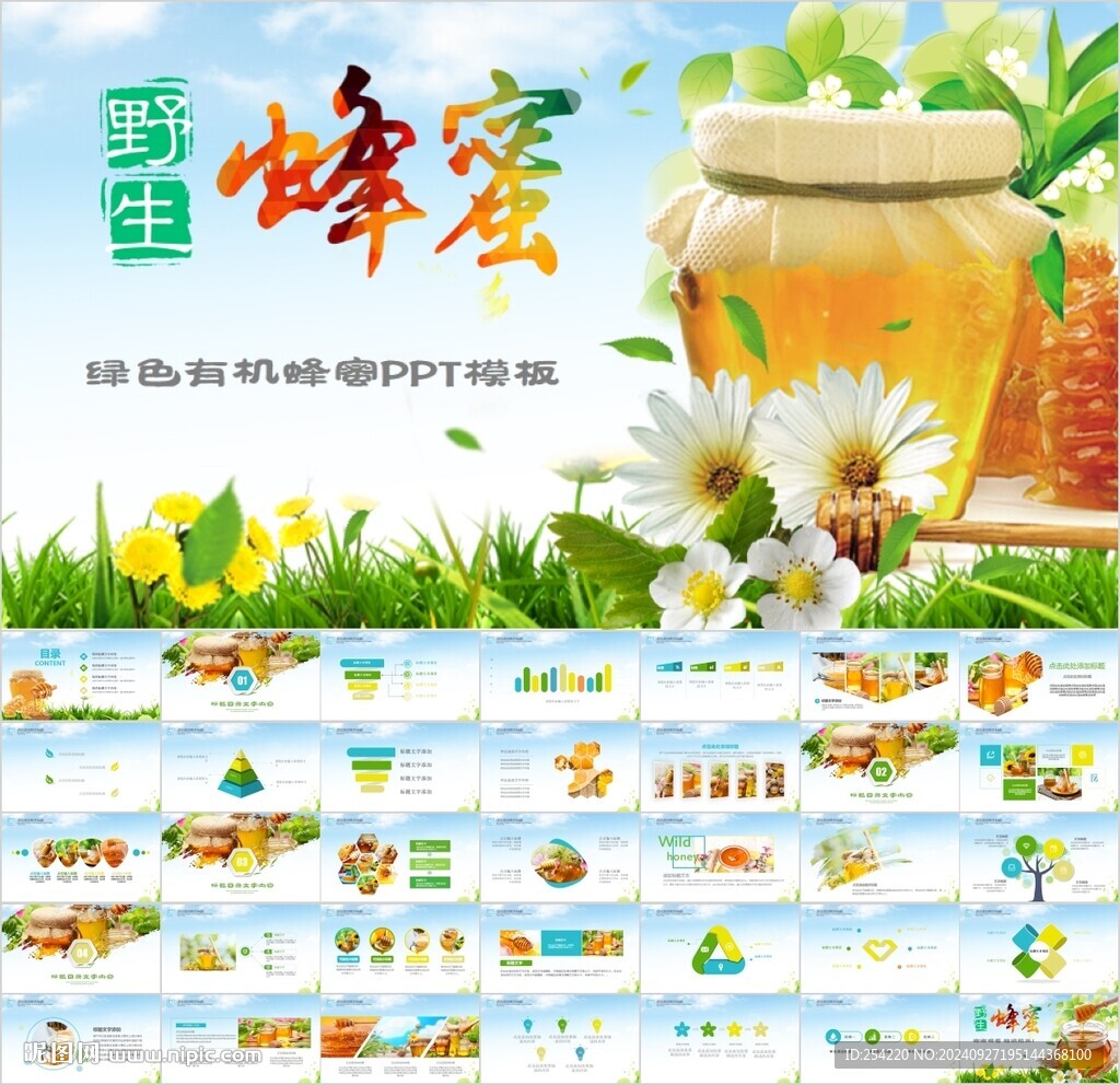 蜂蜜蜂王浆蜜蜂养殖厂宣传PPT