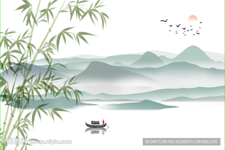 墨竹挂画