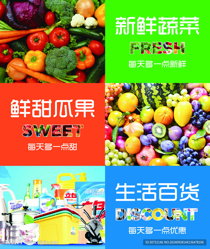 超市玻璃橱窗海报