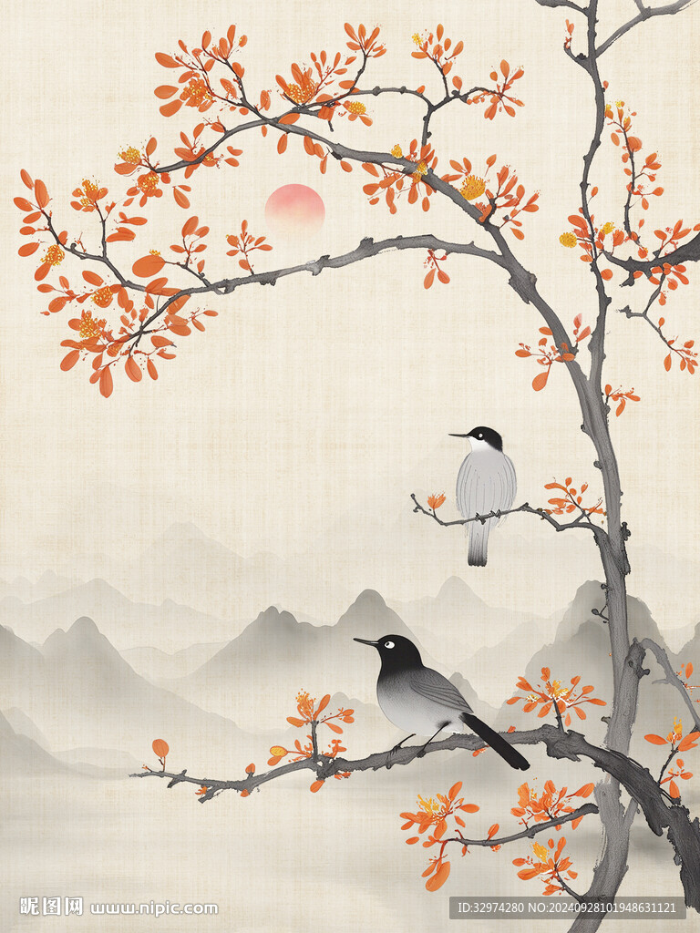 山水花鸟风景