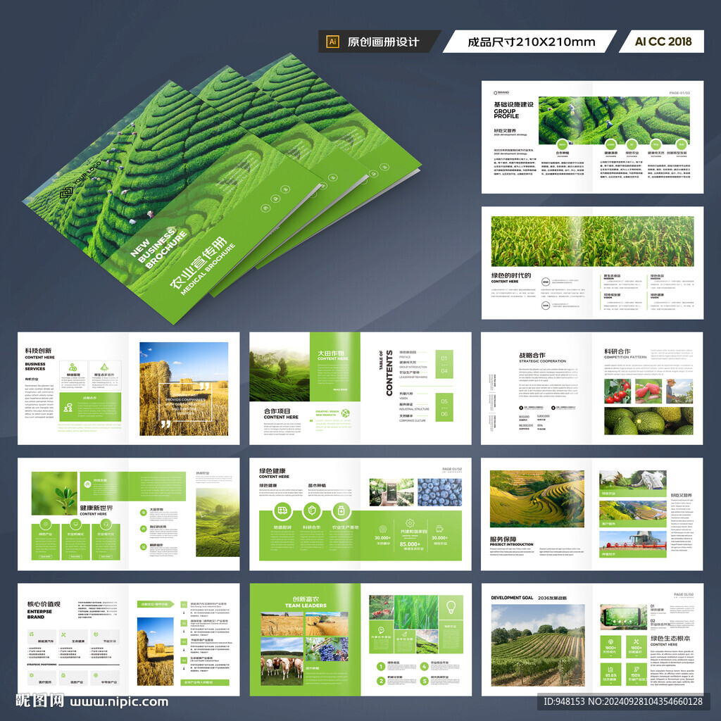 方形农业科技画册