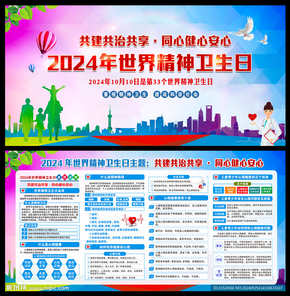 2024世界精神卫生日展板