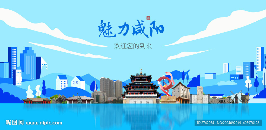 咸阳城市旅游展板