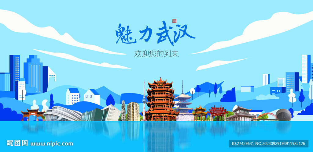 武汉城市旅游展板