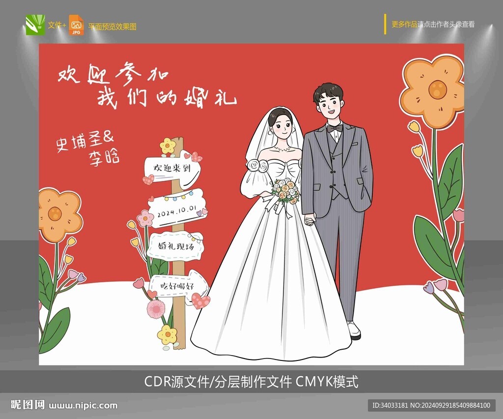 婚礼迎宾海报