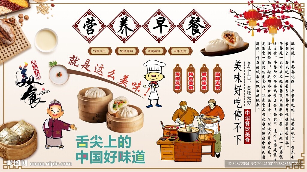 营养早餐背景墙
