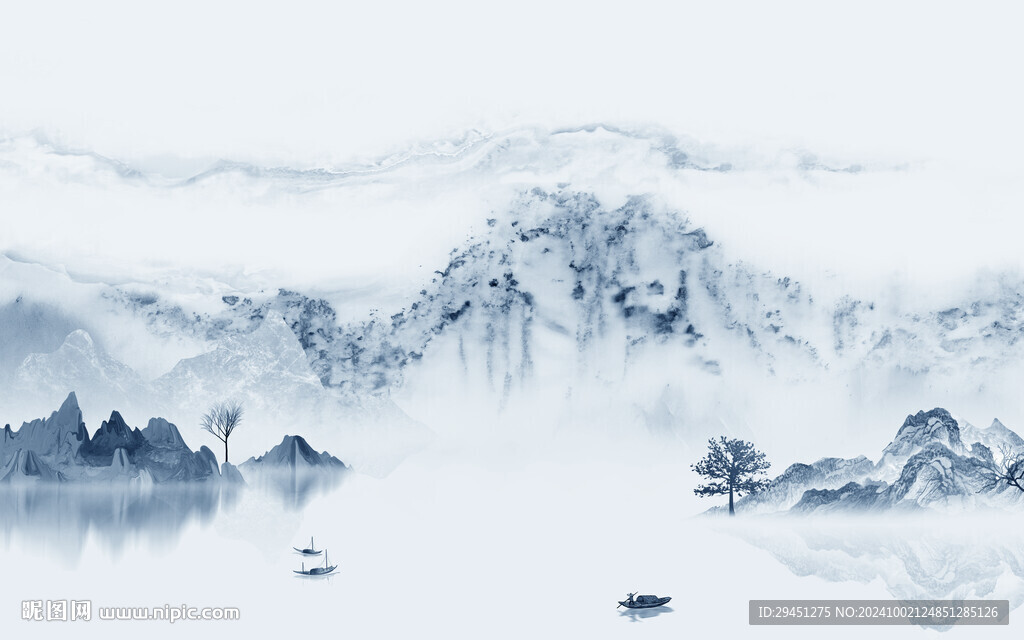 大气 高清中式山水 TIF分层