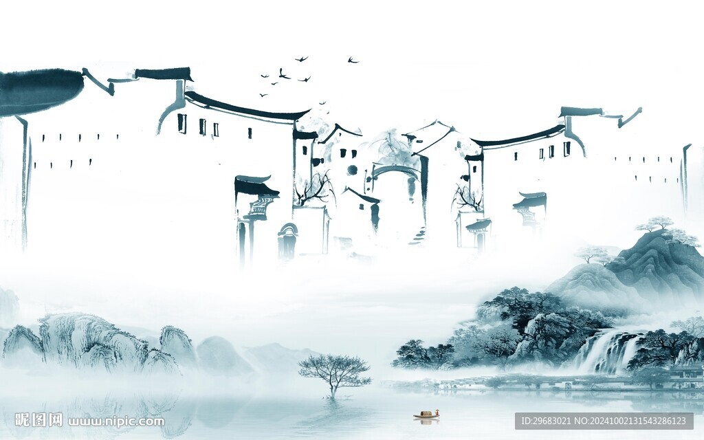 简约 高清山水新画 TIF分层