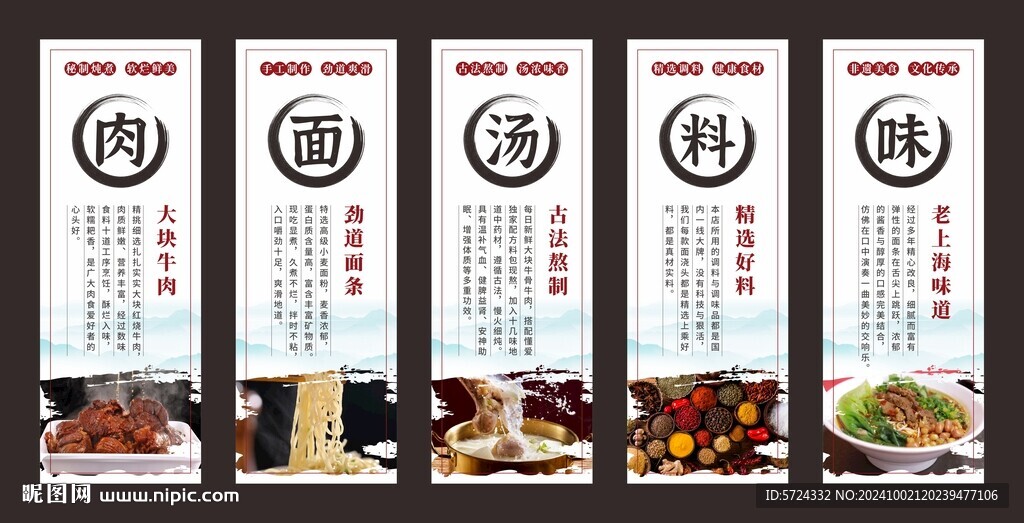 面馆文化展板 肉面汤料味