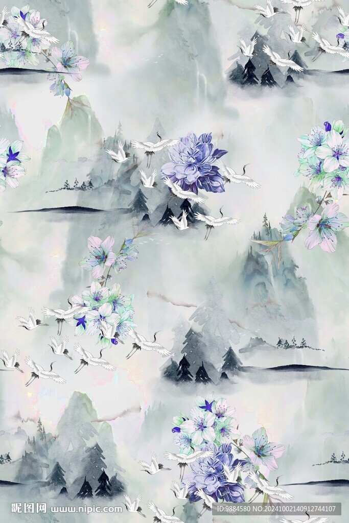 水墨花