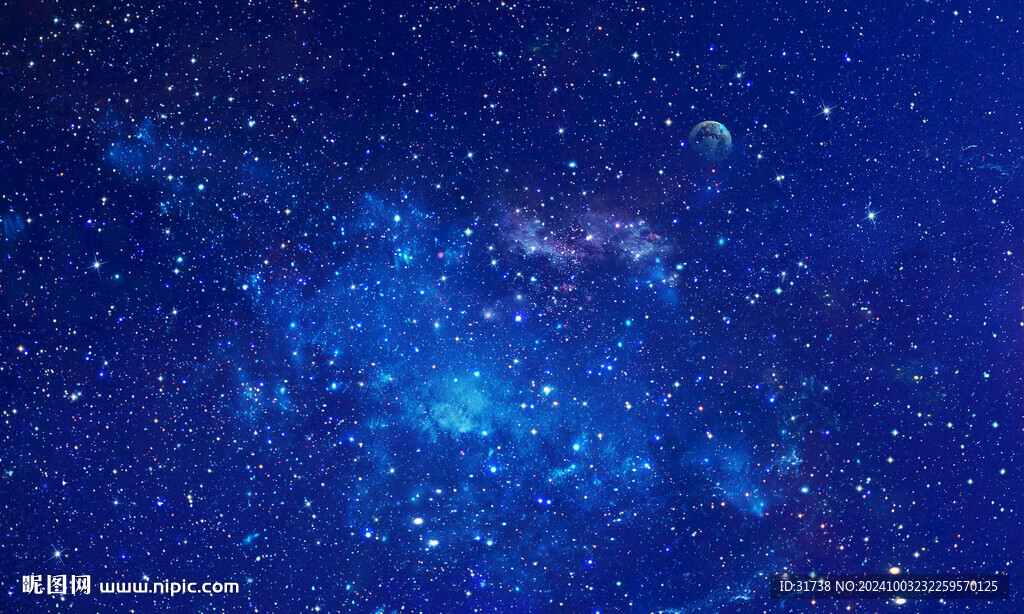 蓝色星空天花吊顶背景