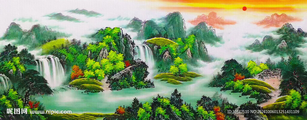 源远流长山水画