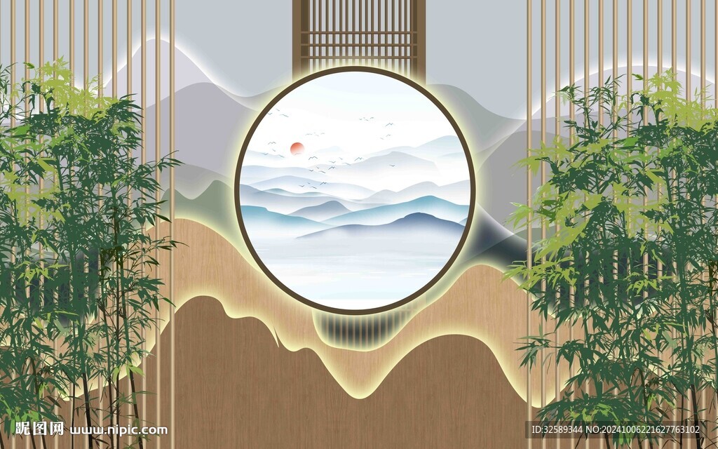 新中式背景墙