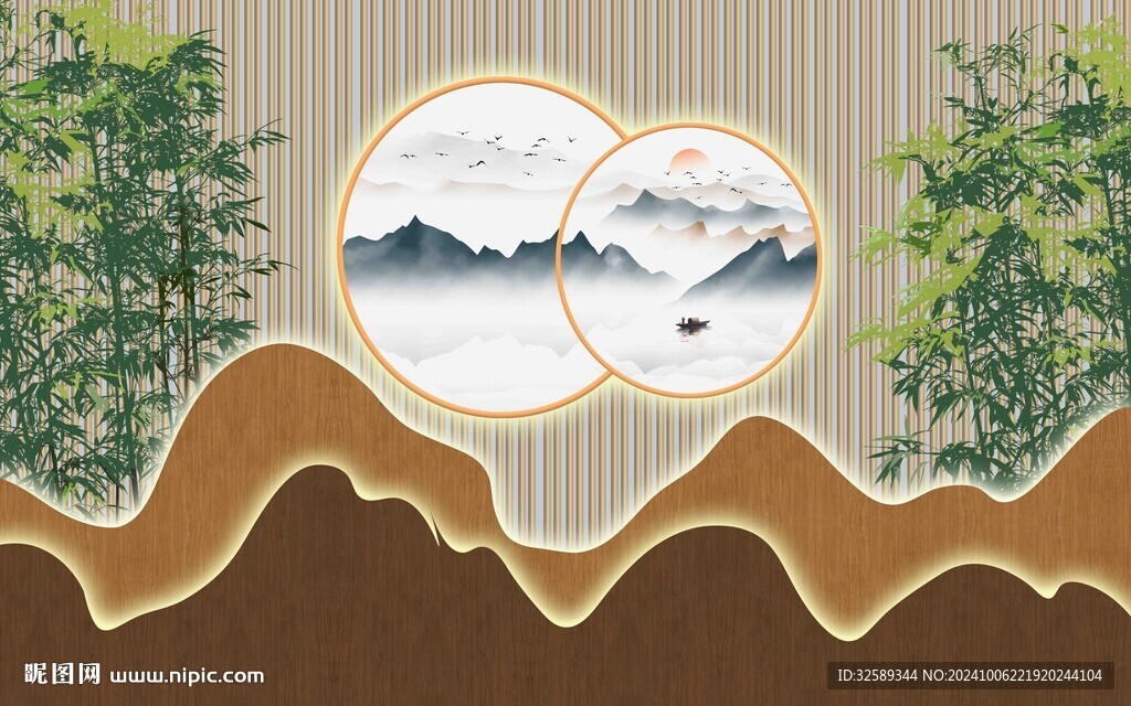 新中式背景墙 