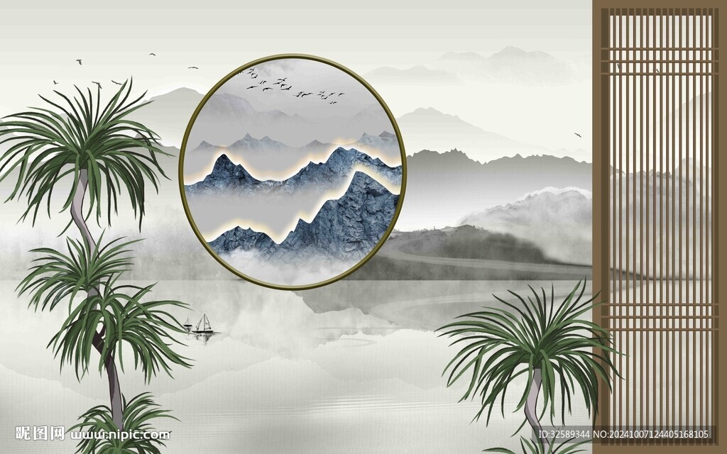 新中式背景墙