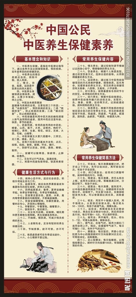 中国公民中医养生保健素养展架