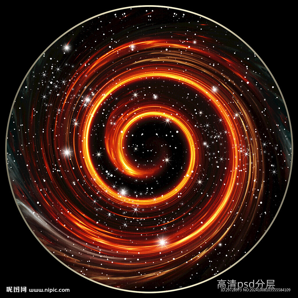 圆形红色旋涡宇宙星空顶