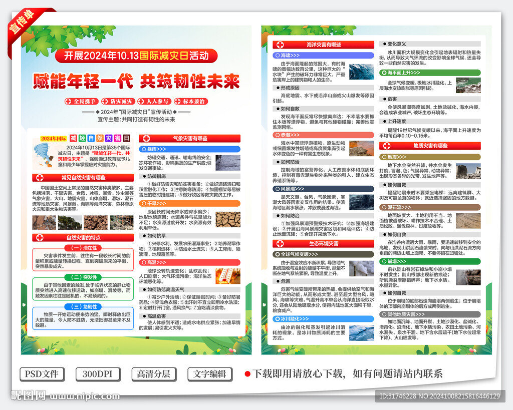 国际减灾日宣传单