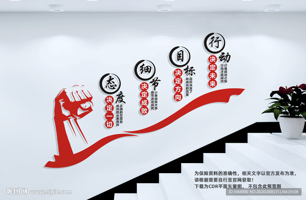 企业公司楼梯文化墙