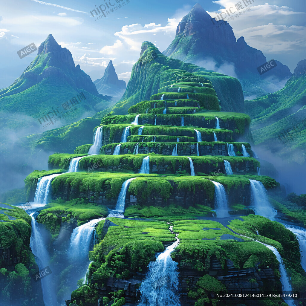 瀑布山水流水生财