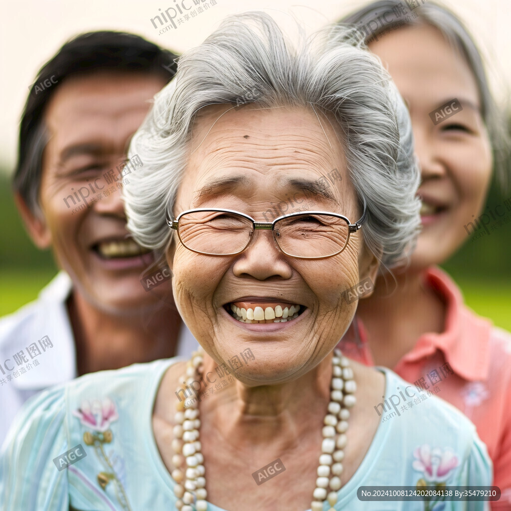 老年人笑脸墙