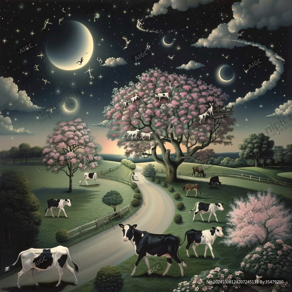 梦幻夜晚立体画