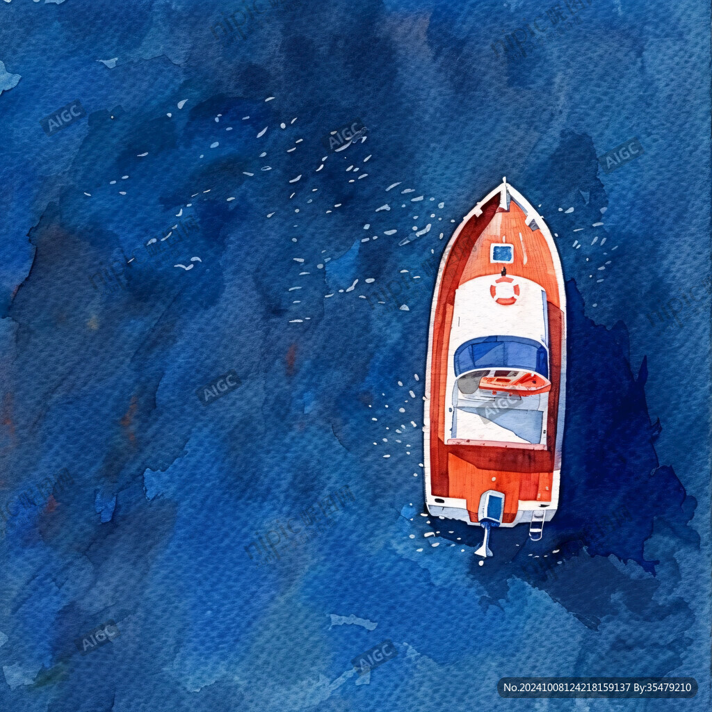 小船水彩画