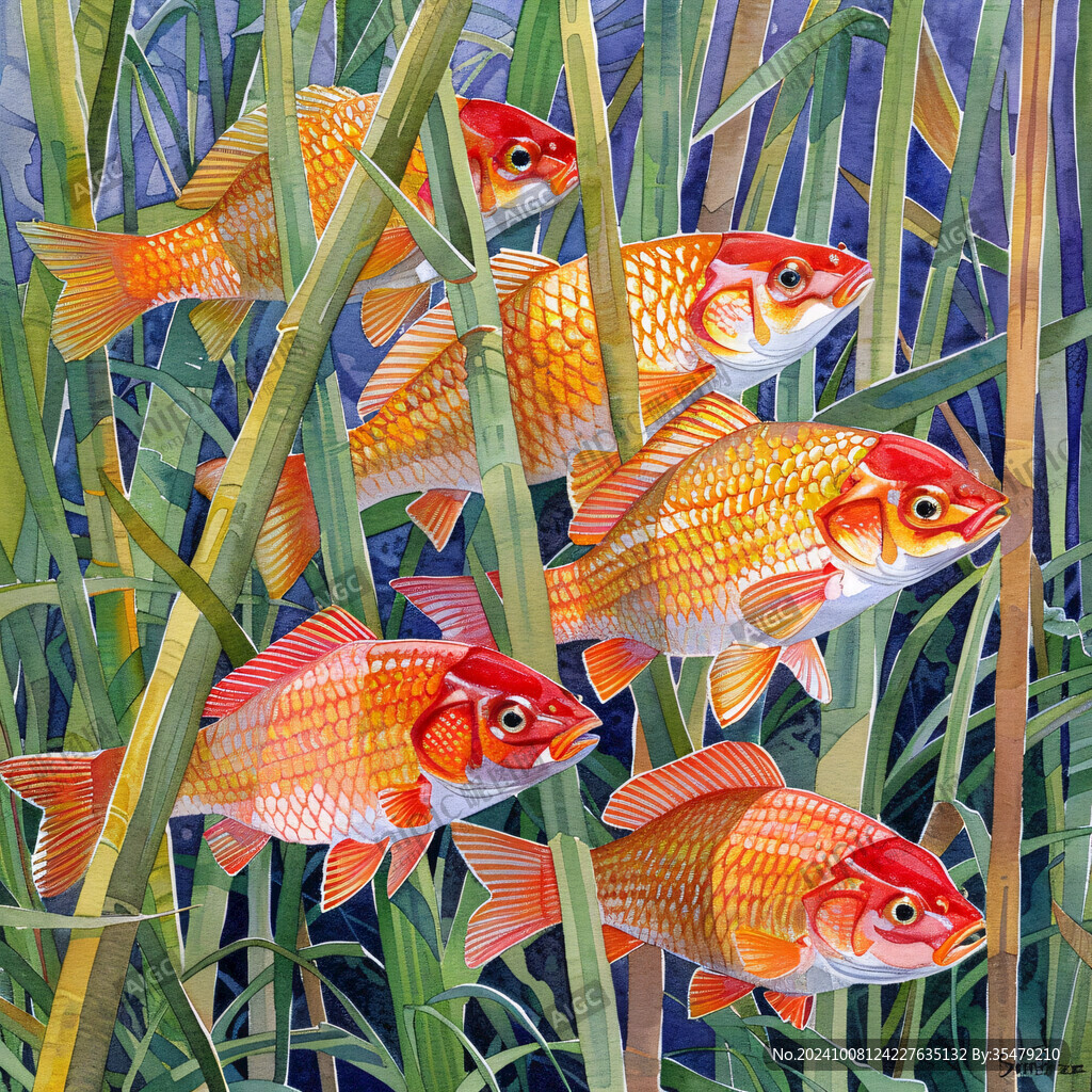 立体画素材金鱼立体画