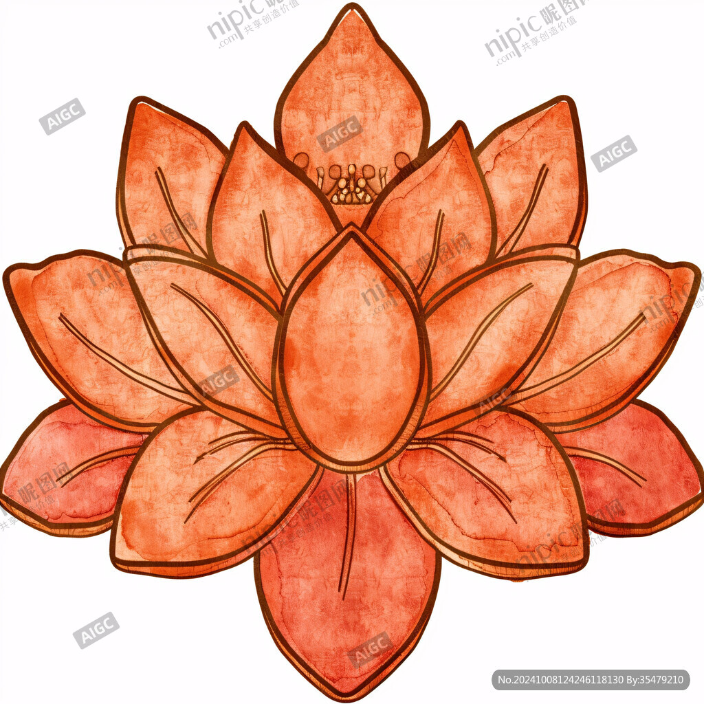 手绘莲花座