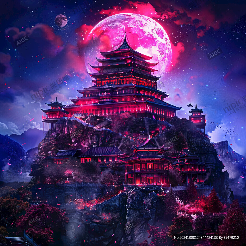 宫殿楼阁仙境仙人大殿