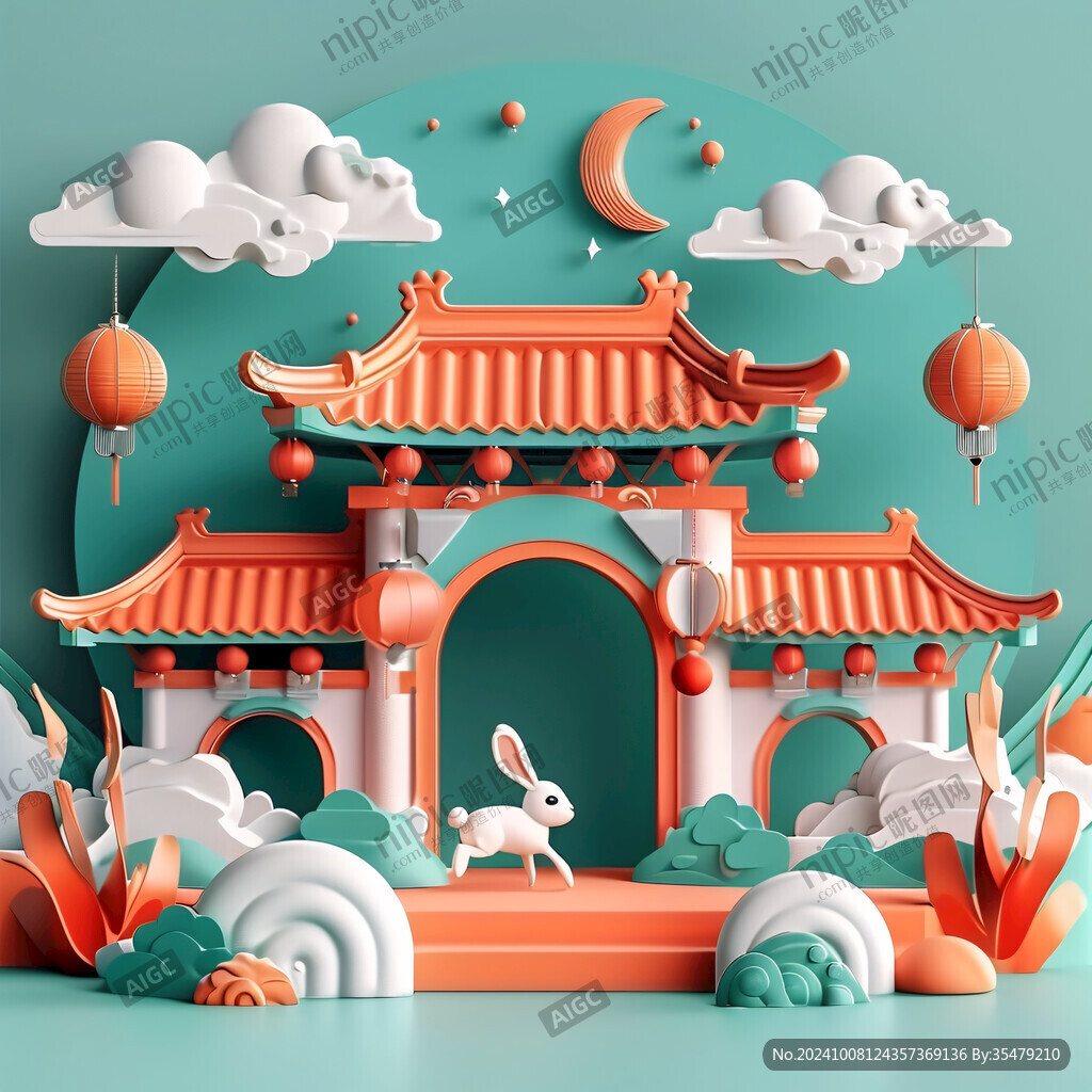 兔年国潮门头拱门