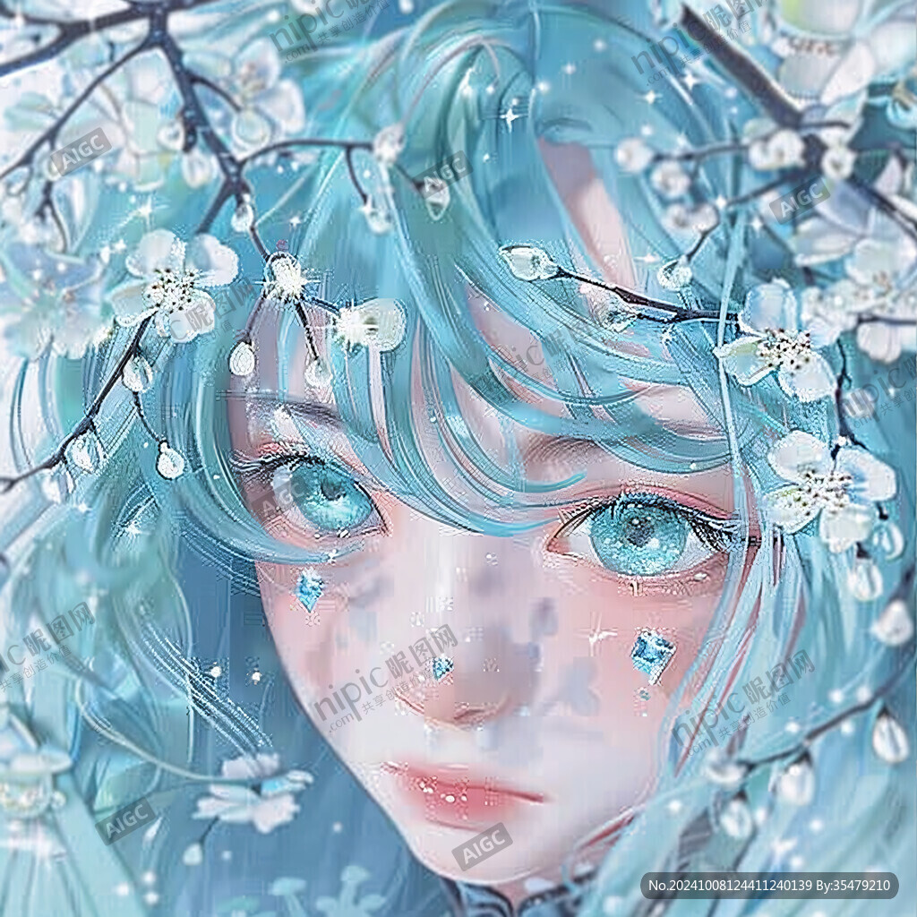 梦幻唯美蓝色系少女