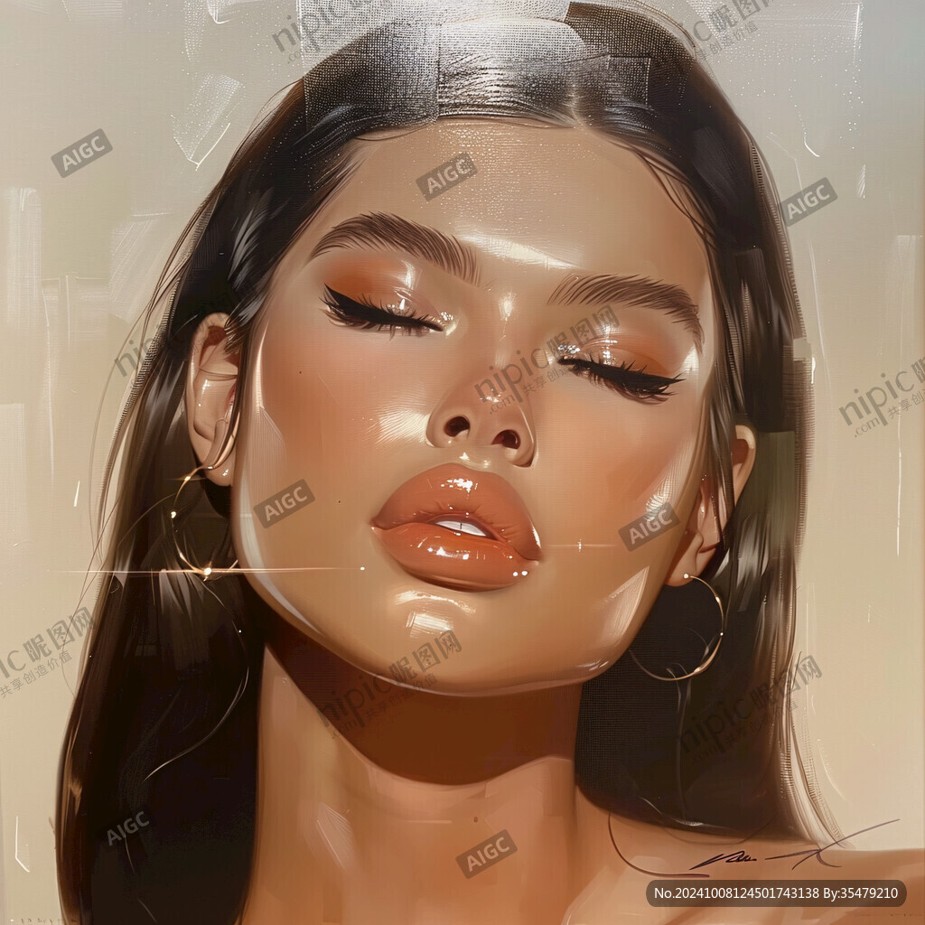 数字美女插画