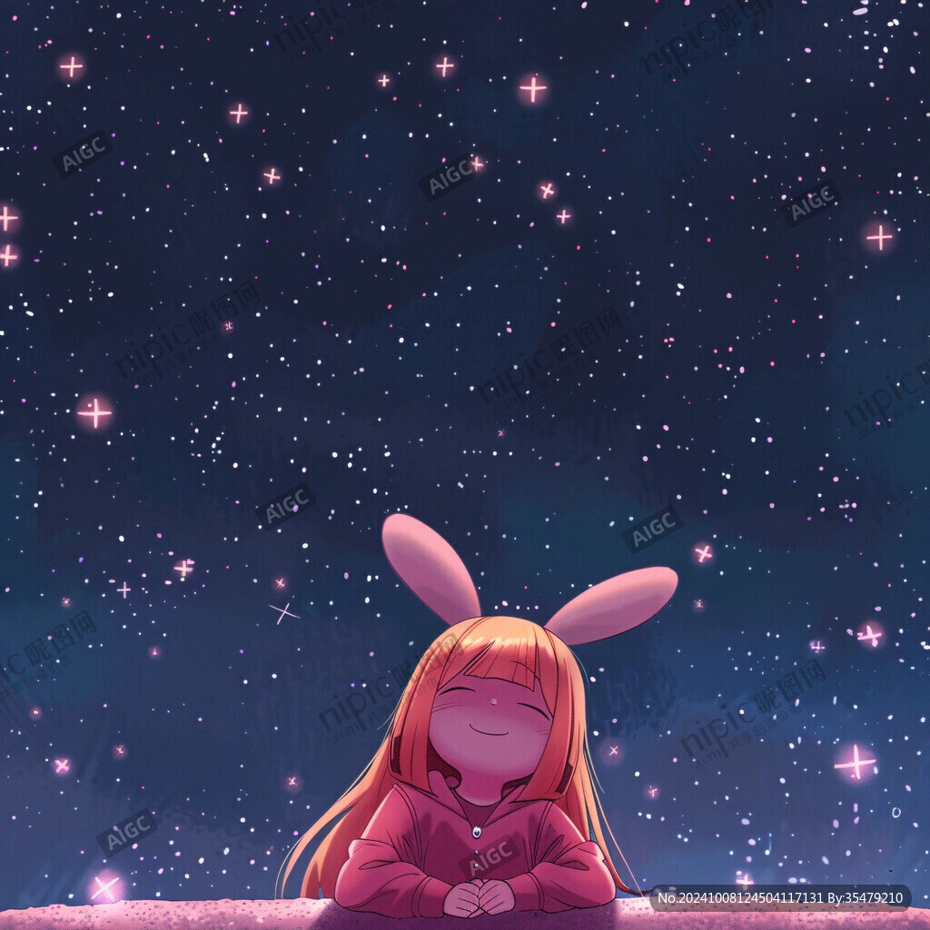抱星星的小兔