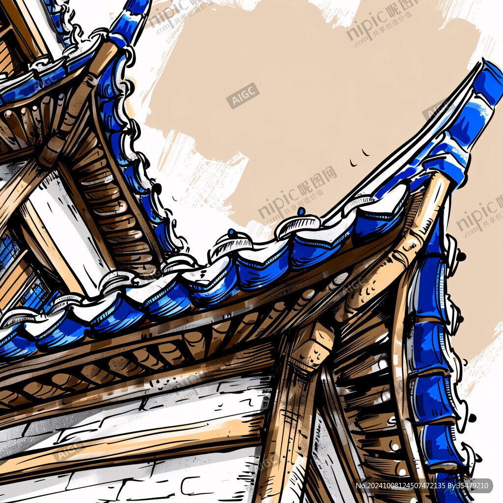 凉山建筑插画