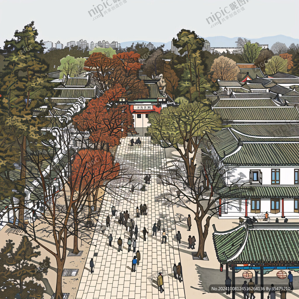 人民公园插画