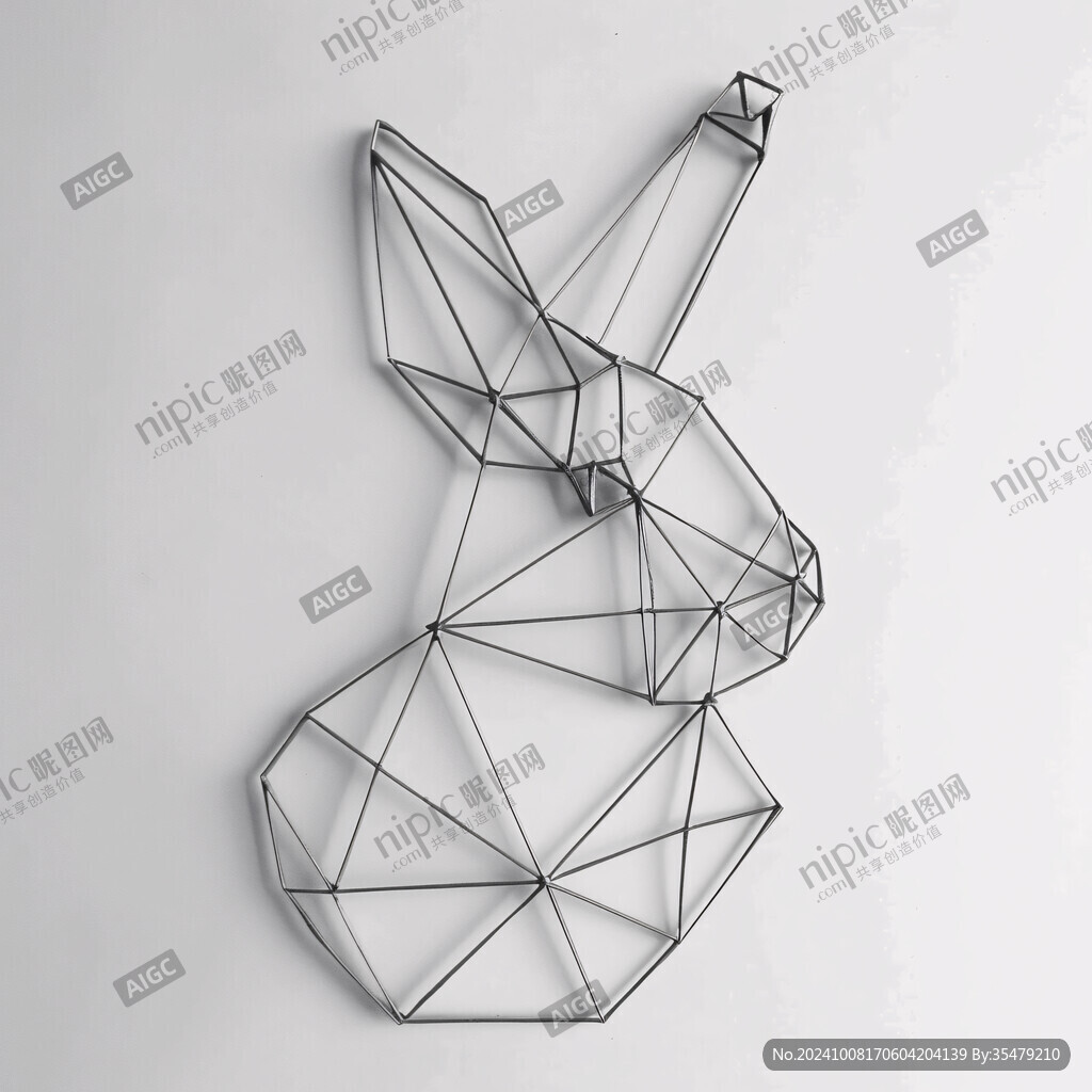 几何线条兔子