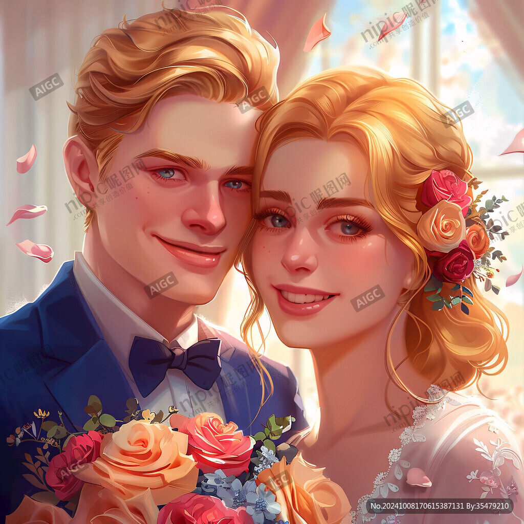 结婚照插画