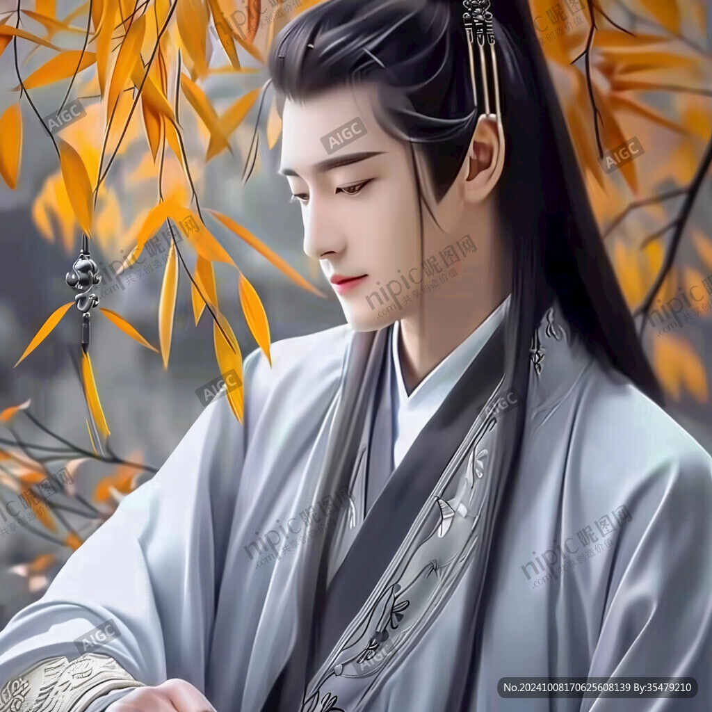 原创手绘古装美男