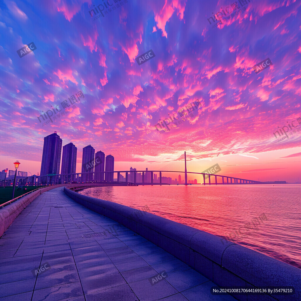 前海湾晚霞