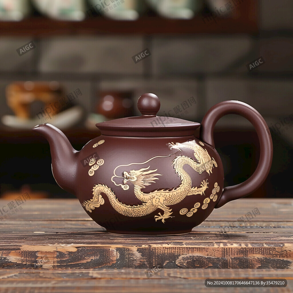金龙陶瓷茶壶茶杯