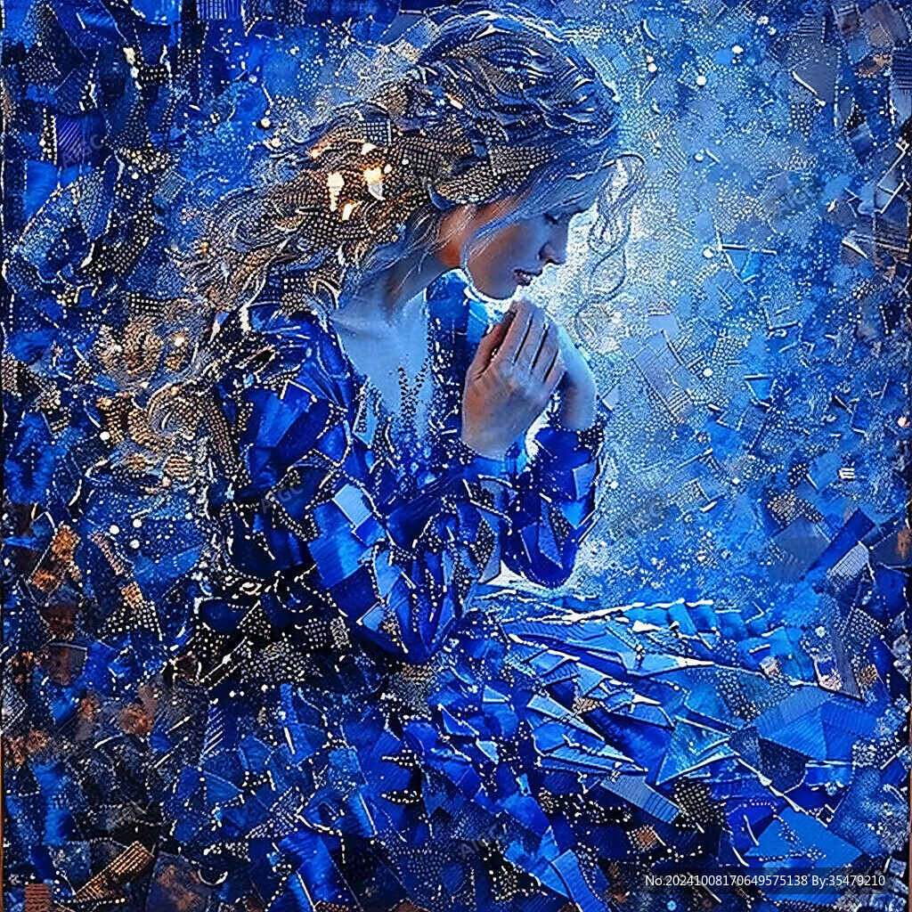 蓝色梦幻马赛克