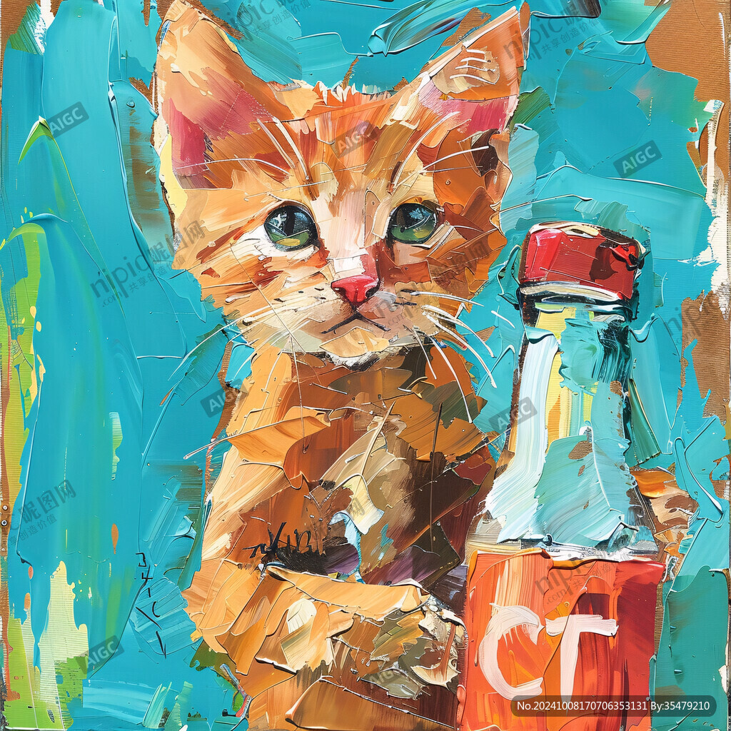猫咪水粉画
