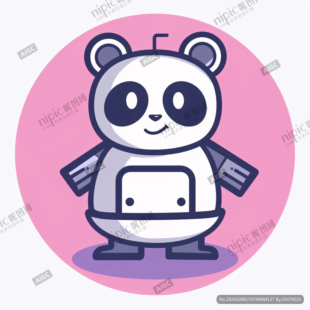 智能机器熊猫吉祥物