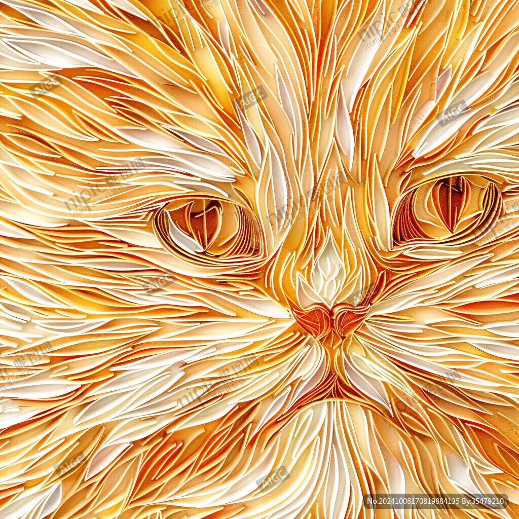 手绘大眼萌猫咪装饰画