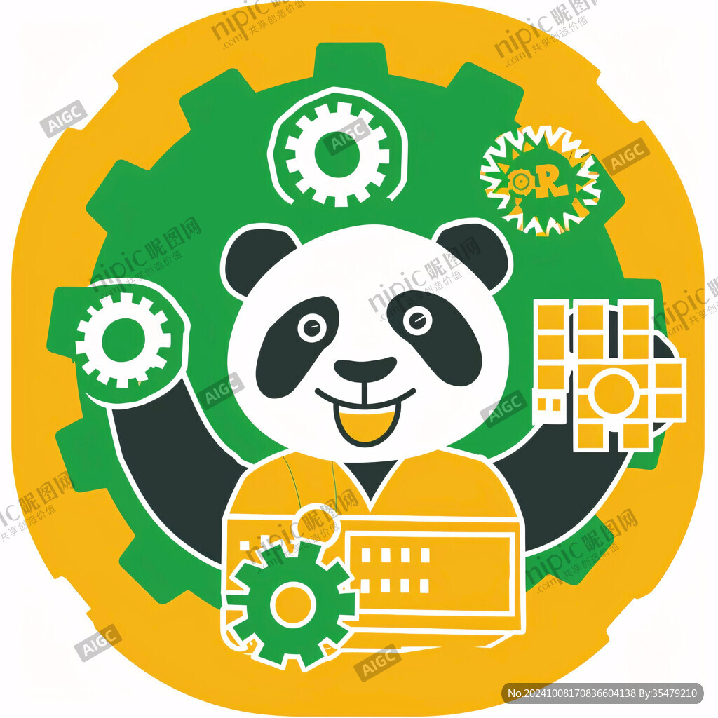 机械熊猫logo